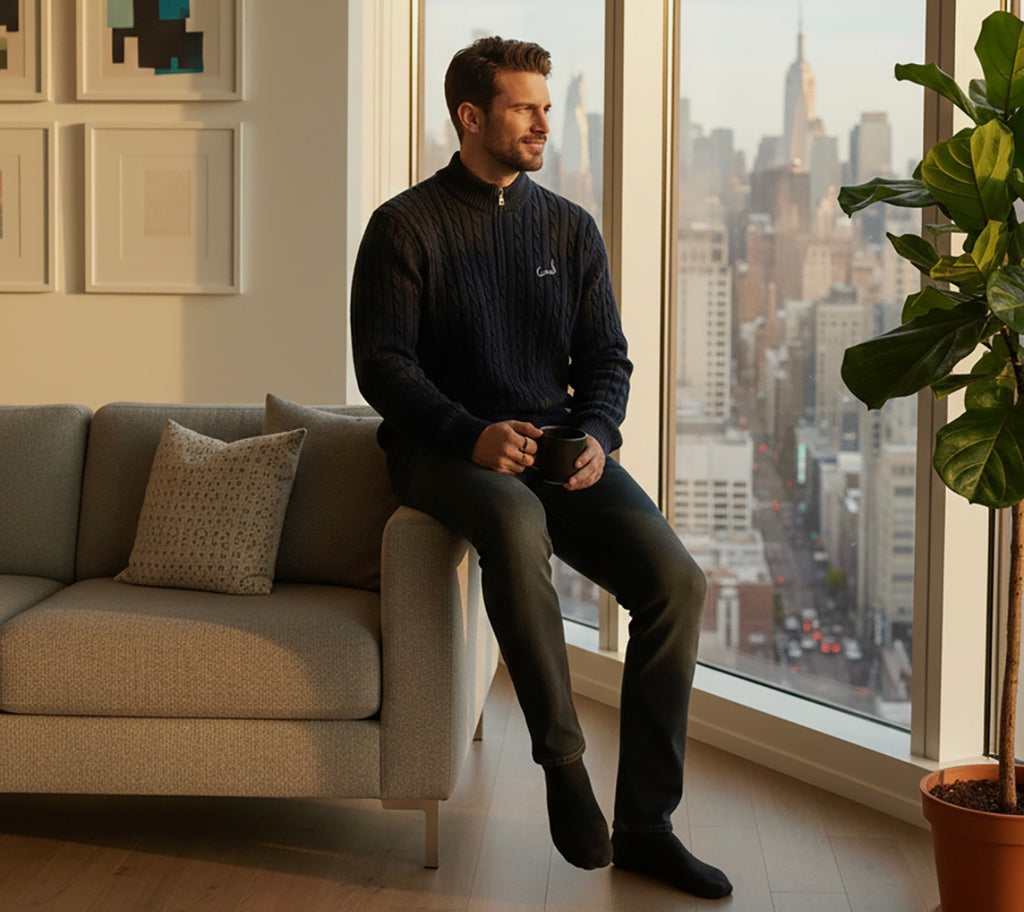 Alpine Cable-Knit Quarter-Zip Jumper
