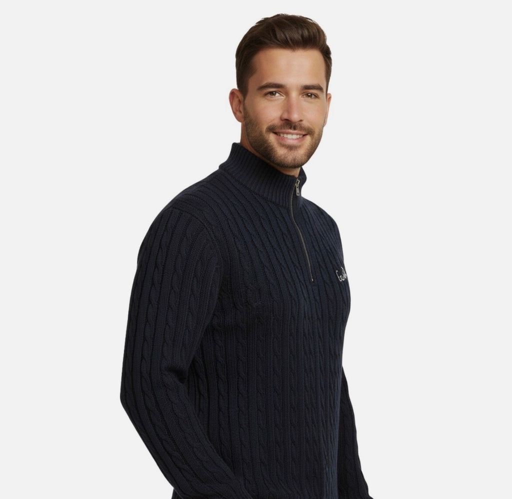 Alpine Cable-Knit Quarter-Zip Jumper