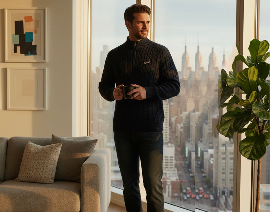 Alpine Cable-Knit Quarter-Zip Jumper