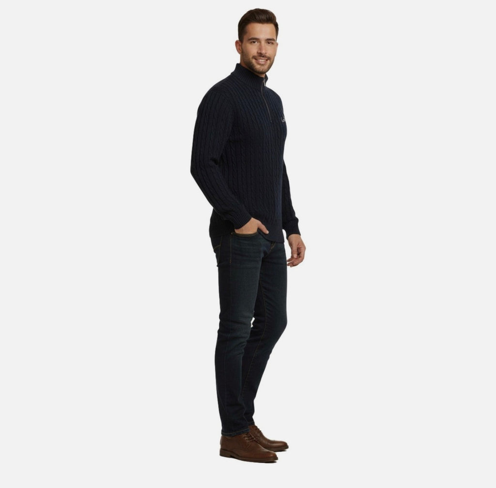 Alpine Cable-Knit Quarter-Zip Jumper