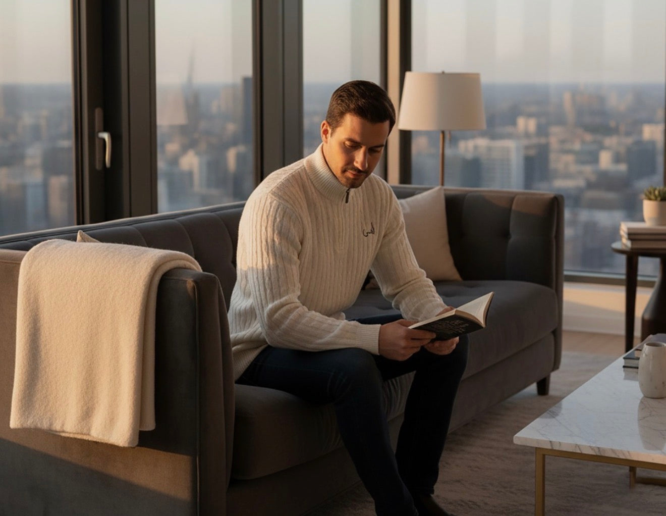 Alpine Cable-Knit Quarter-Zip Jumper – ANSI LONDON